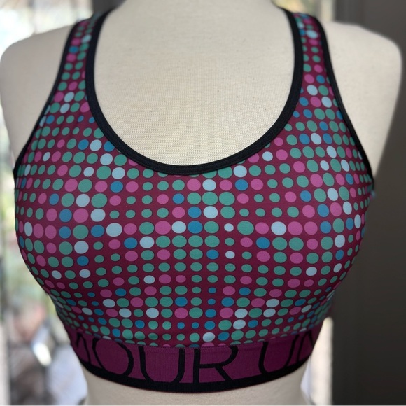 Under Armour Vibrant Polka Dot Compression Sports Bra Size Large - Picture 1 of 4